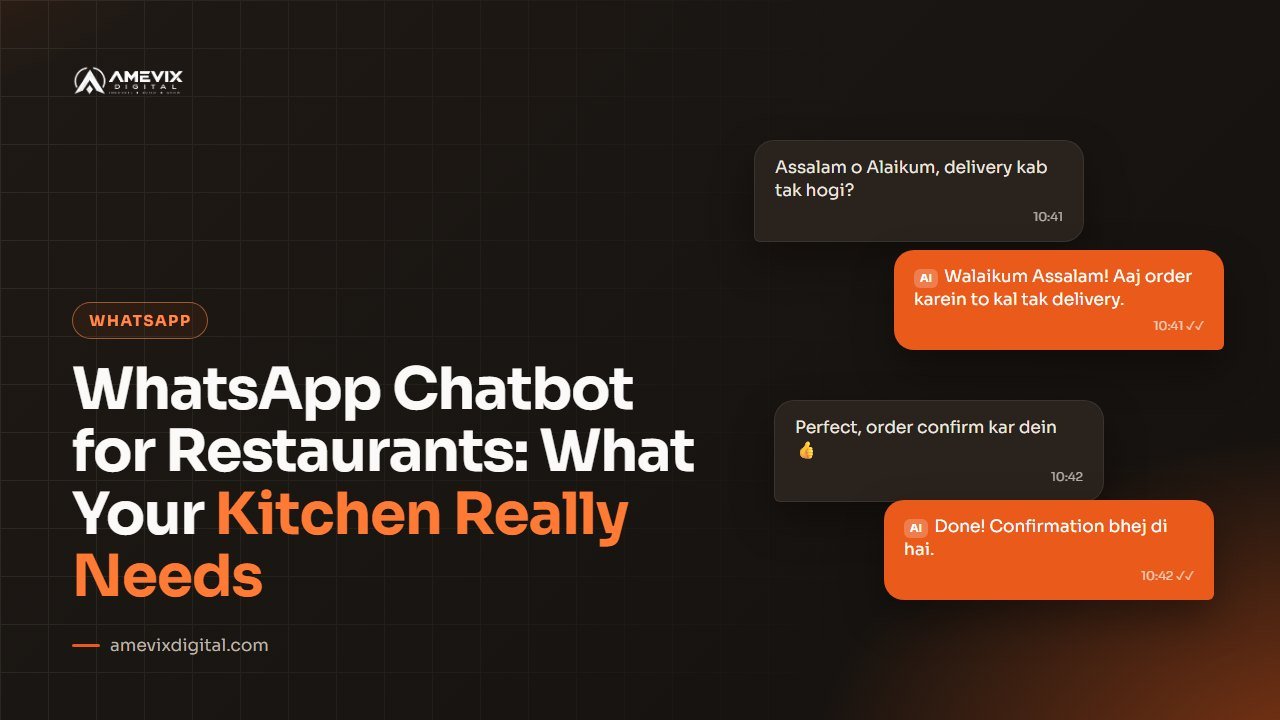 WhatsApp chatbot for restaurants taking food orders and table bookings on a phone